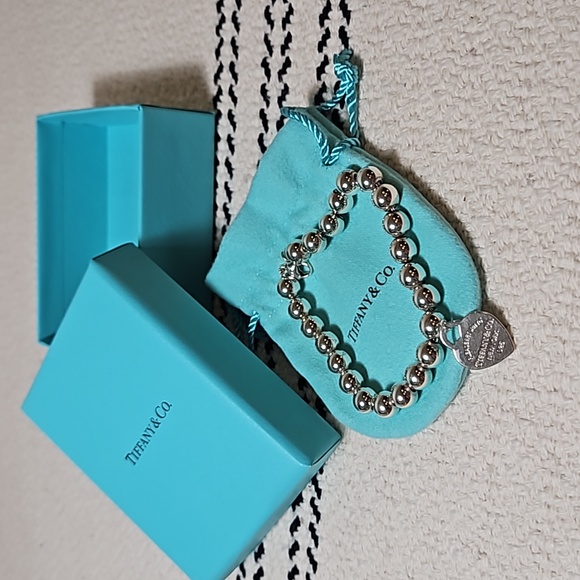 TIFFANY & CO. "Return to Tiffany" Heart Tag Bead Bracelet Sterling - Picture 2 of 6